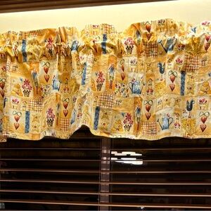 Colorful Patchwork Valance.  78”W x 17”L